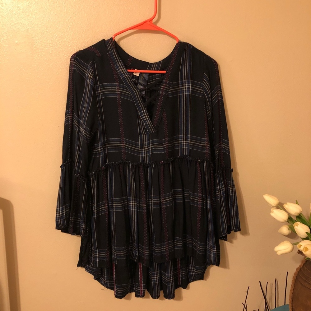 Plaid ruffle top